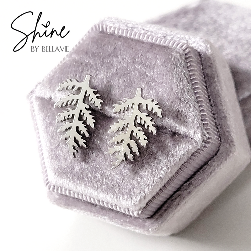 Fern Leaf Stud Earrings