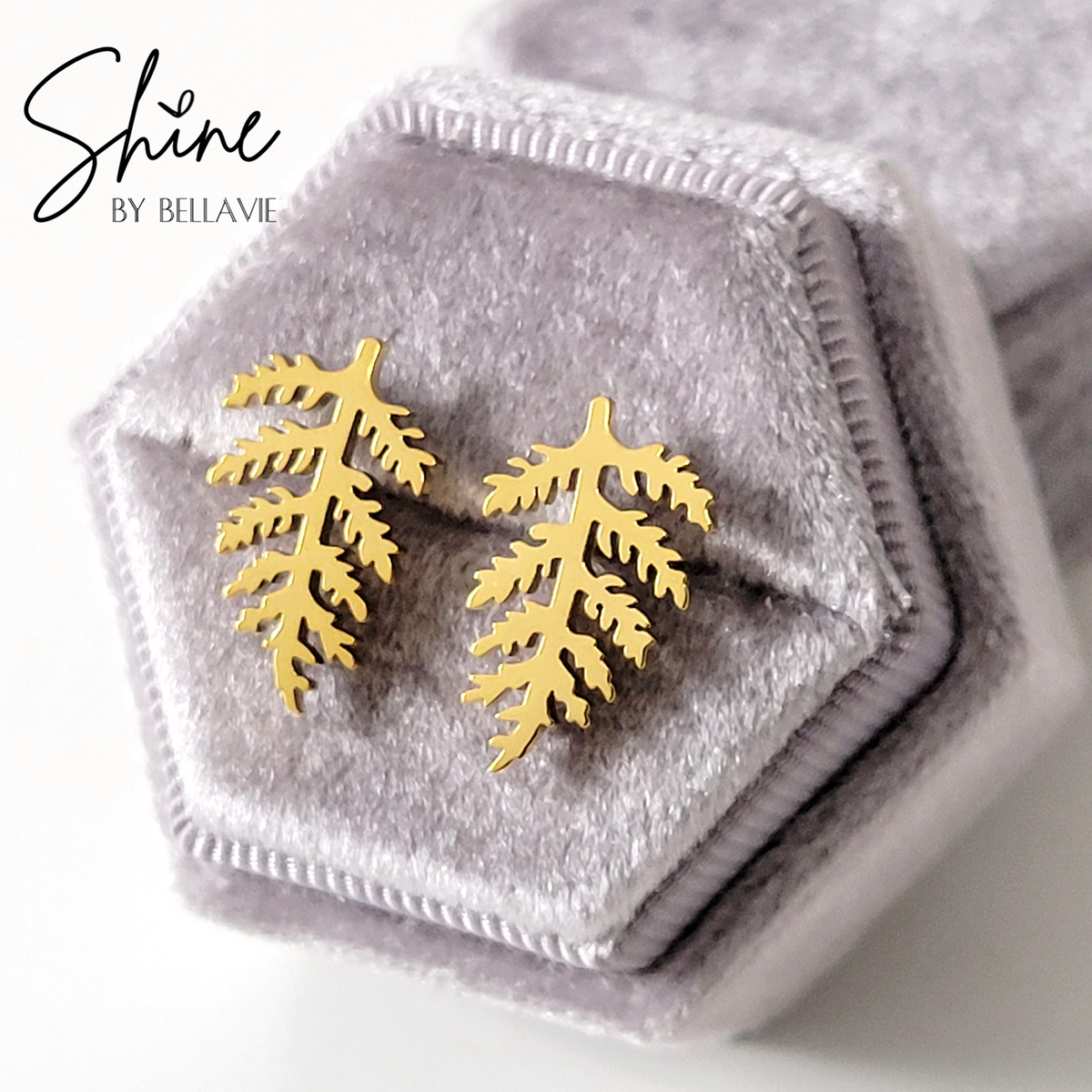 Fern Leaf Stud Earrings