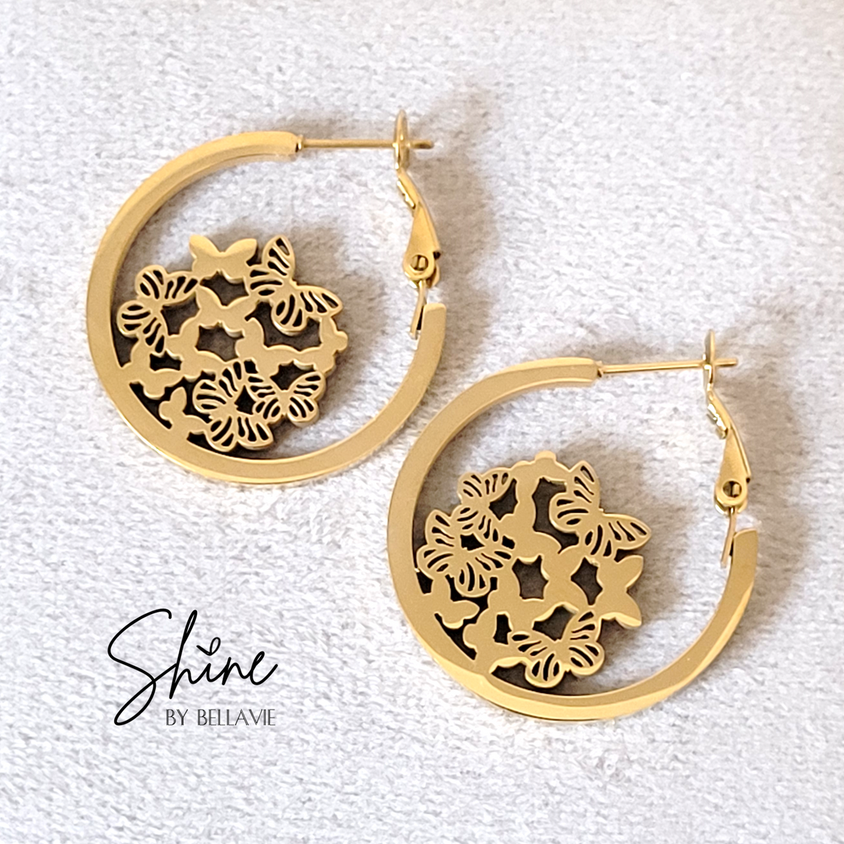 Flutter Butterfly Hoop Earrings