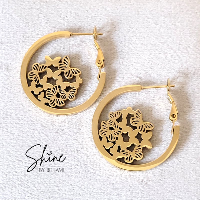 Flutter Butterfly Hoop Earrings