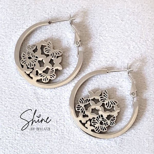 Flutter Butterfly Hoop Earrings