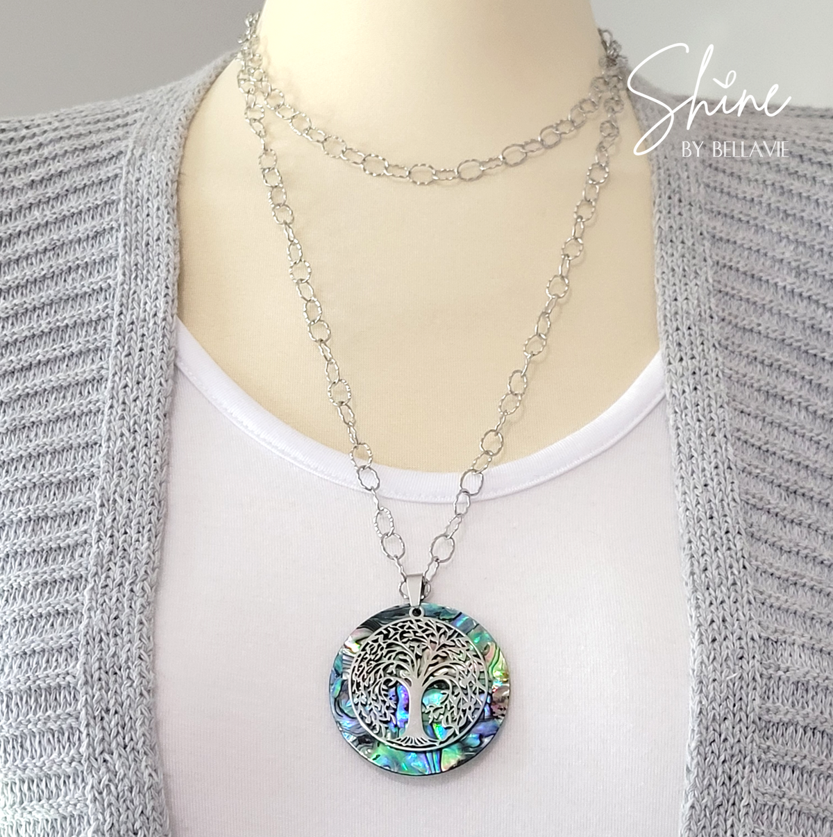 Foster Abalone Tree of Life Long Necklace