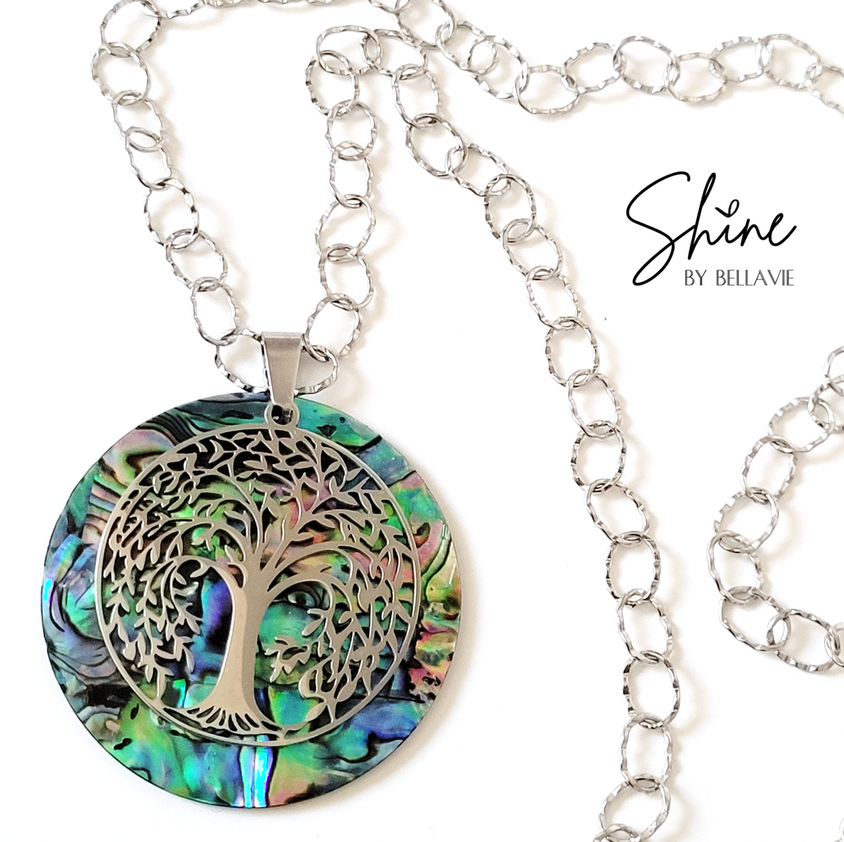 Foster Abalone Tree of Life Long Necklace