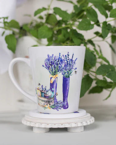 French Lavender Coffee Mugs - Boots and Lavender