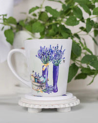 French Lavender Coffee Mugs - Boots and Lavender