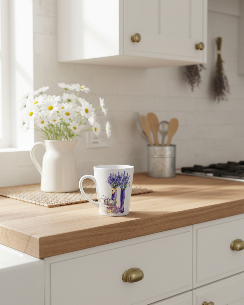 French Lavender Coffee Mugs - Boots and Lavender