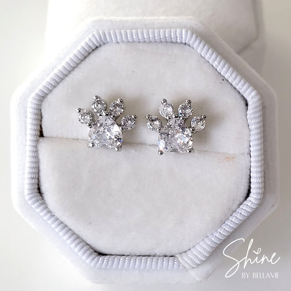 Good Girl Cubic Zirconia Paw Stud Earrings