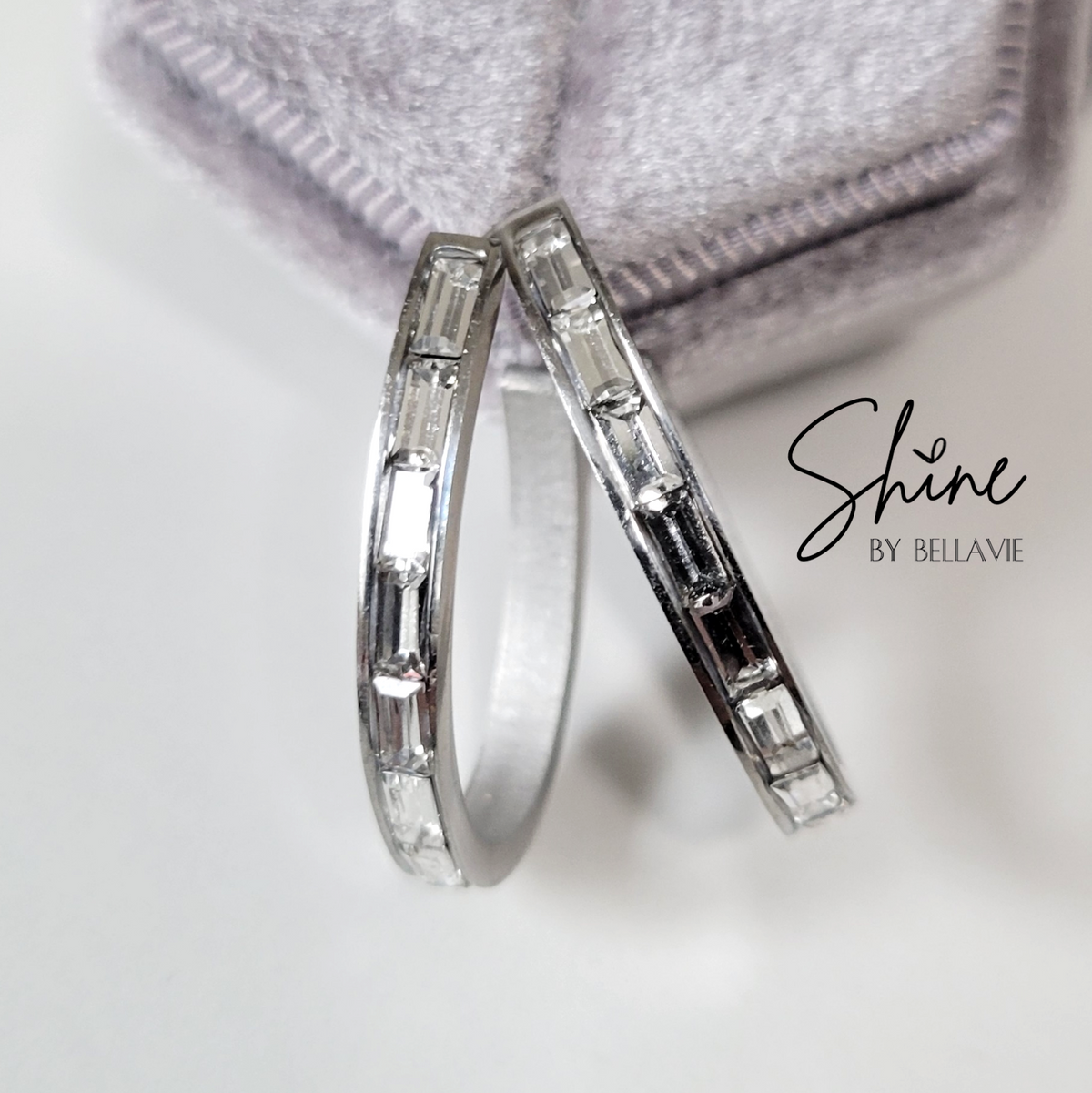 Gwendolyn Crystal Oval Hoop Earrings