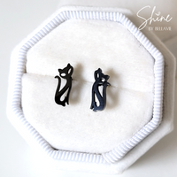 Black Siamese Cat Earrings