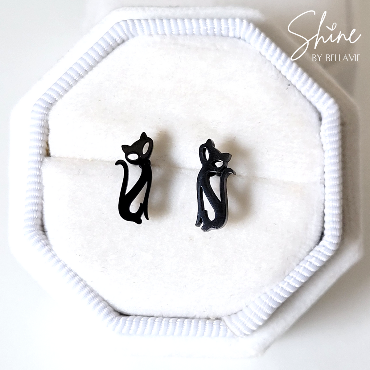 Black Siamese Cat Earrings