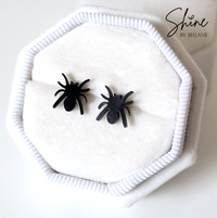 Black Spider Earrings