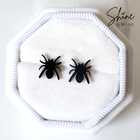 Black Spider Earrings
