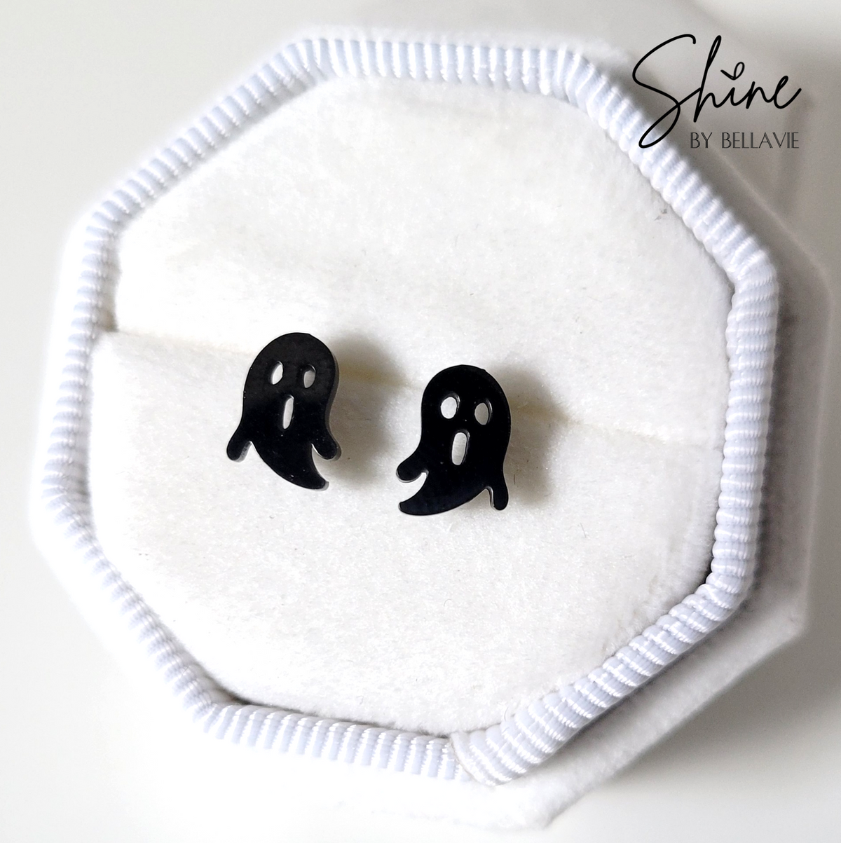 Black Ghost Stud Earrings