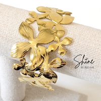 Hydrangea Flower Cuff Bracelet