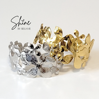 Hydrangea Flower Cuff Bracelet