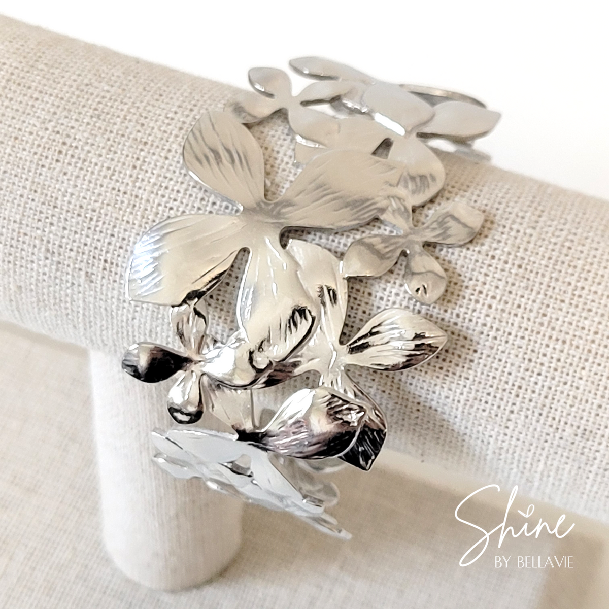 Hydrangea Flower Cuff Bracelet