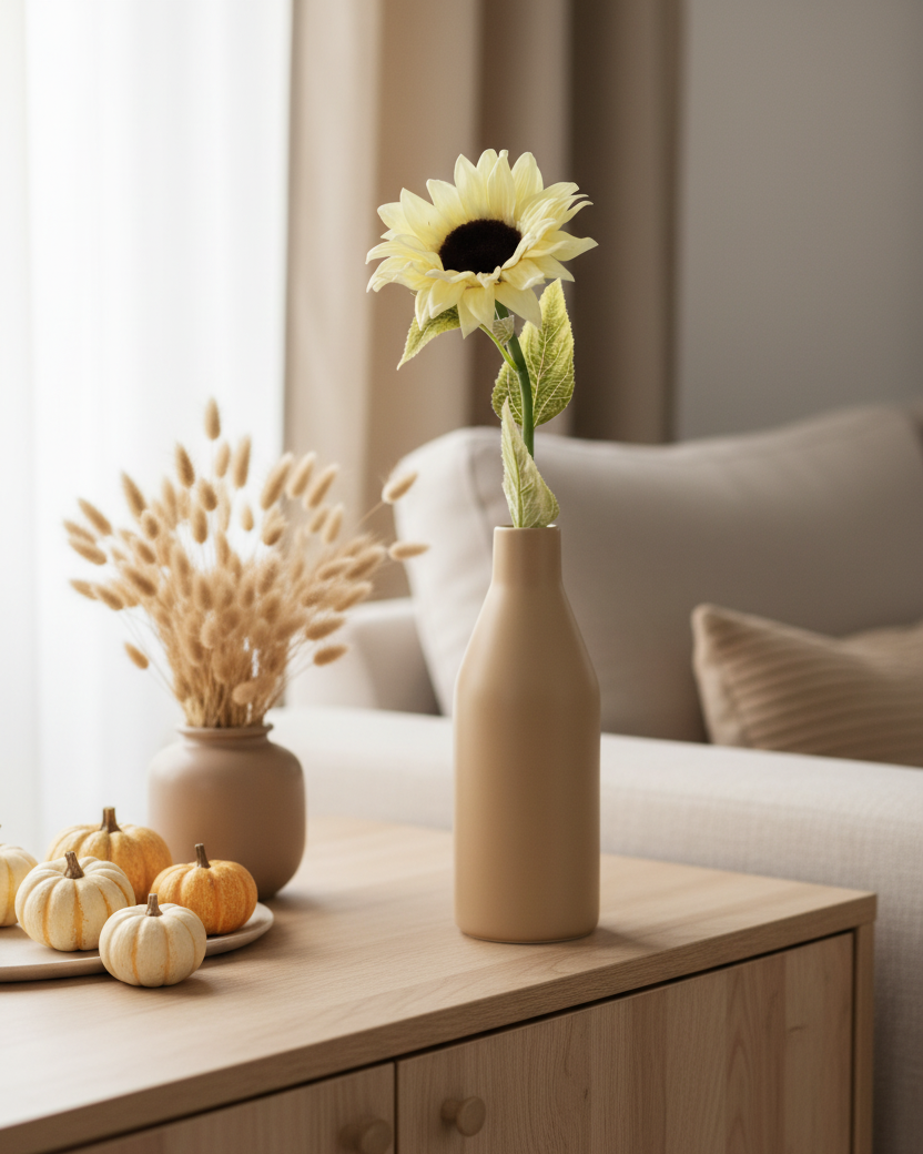 Soft Yellow Sunflower Stem Real Touch 21"