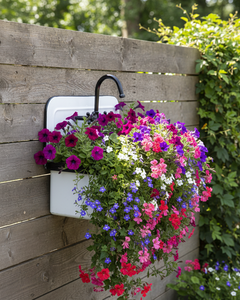 Metal Antique Sink Planter