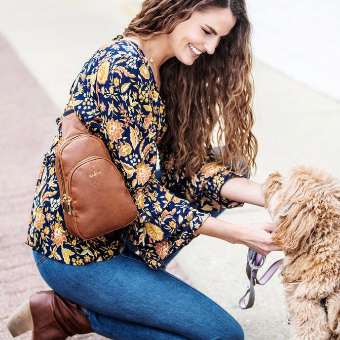 Kedzie Vegan Leather Sunset Sling Bag