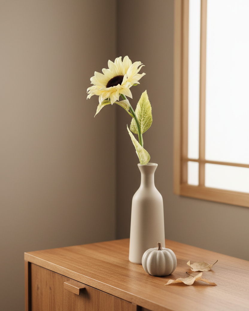 Soft Yellow Sunflower Stem Real Touch 21"