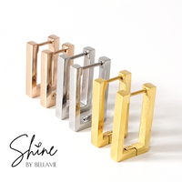 James Rectangular Huggie Earrings