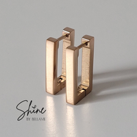 James Rectangular Huggie Earrings