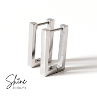 James Rectangular Huggie Earrings