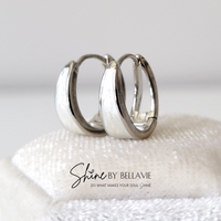 Jana Mini Silver & White Enamel Hinged Hoop Earrings