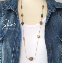 Jasper Long Gold Necklace