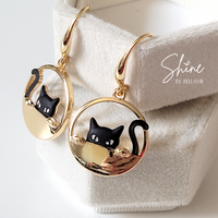 Jinx Black Cat Drop Earrings