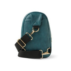 Kedzie Vegan Leather Sunset Sling Bag Teal
