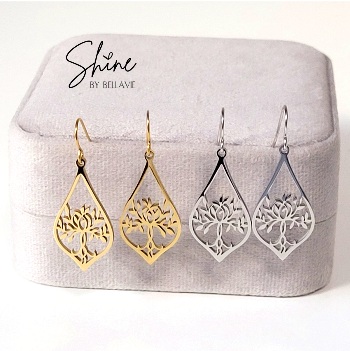 Kinley Elongated Tree of Life Earrings