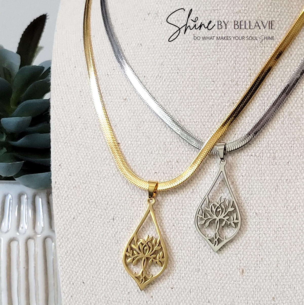 Kinley Elongated Tree of Life Necklace