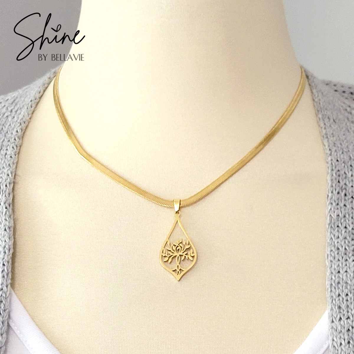 Kinley Elongated Tree of Life Necklace