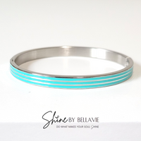 Linea Striped Enamel Hinged Bangle