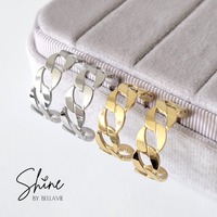 Lucia Cuban Link Round Hoop Earrings