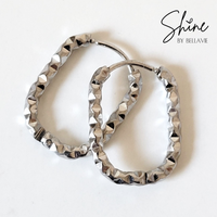 Lucia Textured Elongated Hoop Earrings