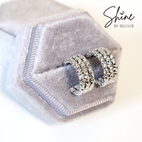 Lucia Textured Triple Hoop Earrings