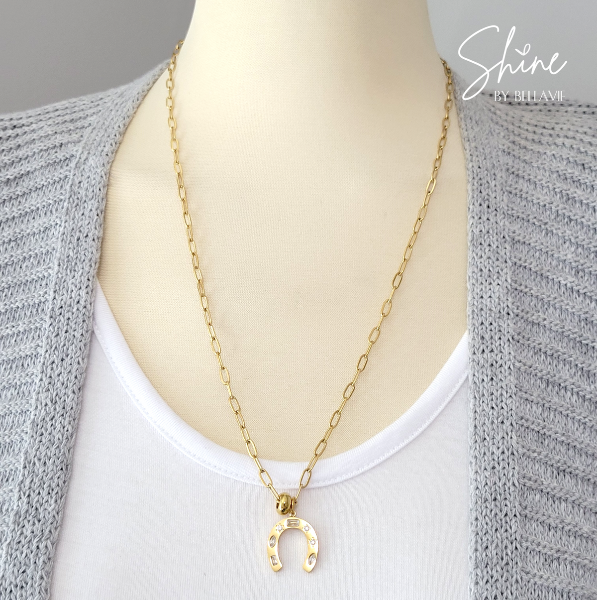 Lucky Horseshoe Crystal Necklace