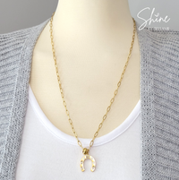 Lucky Horseshoe Crystal Necklace