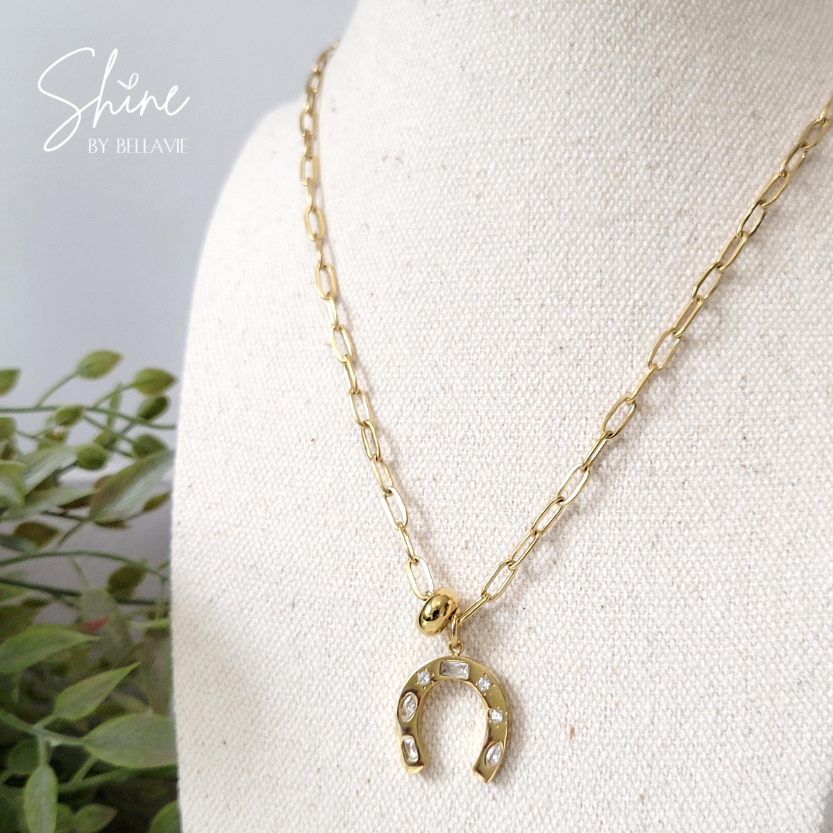 Lucky Horseshoe Crystal Necklace