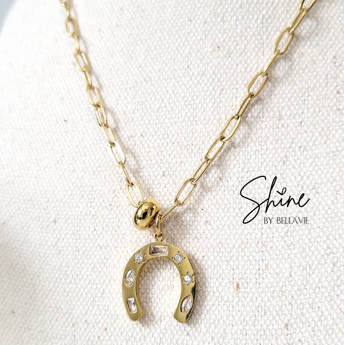 Lucky Horseshoe Crystal Necklace