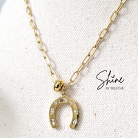Lucky Horseshoe Crystal Necklace
