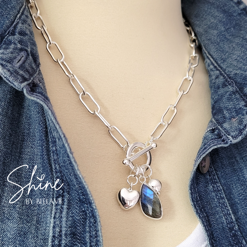 Maggie Labradorite Charm Necklace
