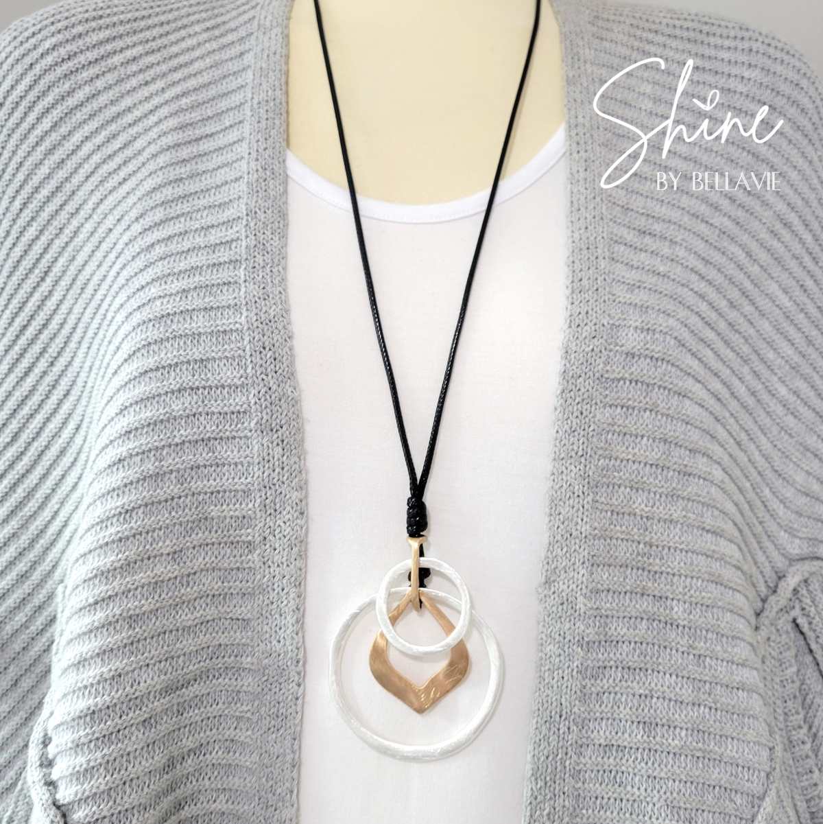 Marana Brushed Silver and Gold Long Necklace