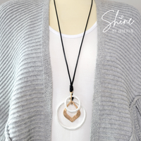 Marana Brushed Silver and Gold Long Necklace