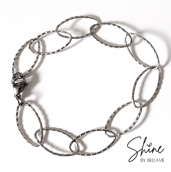 Margo Textured Oval Link Bracelet