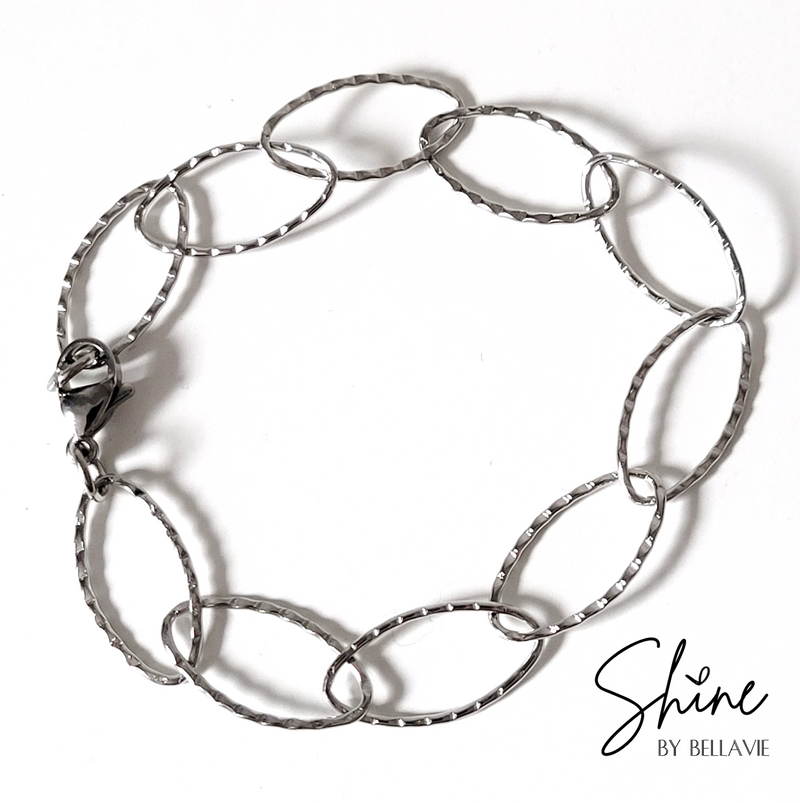 Margo Textured Oval Link Bracelet