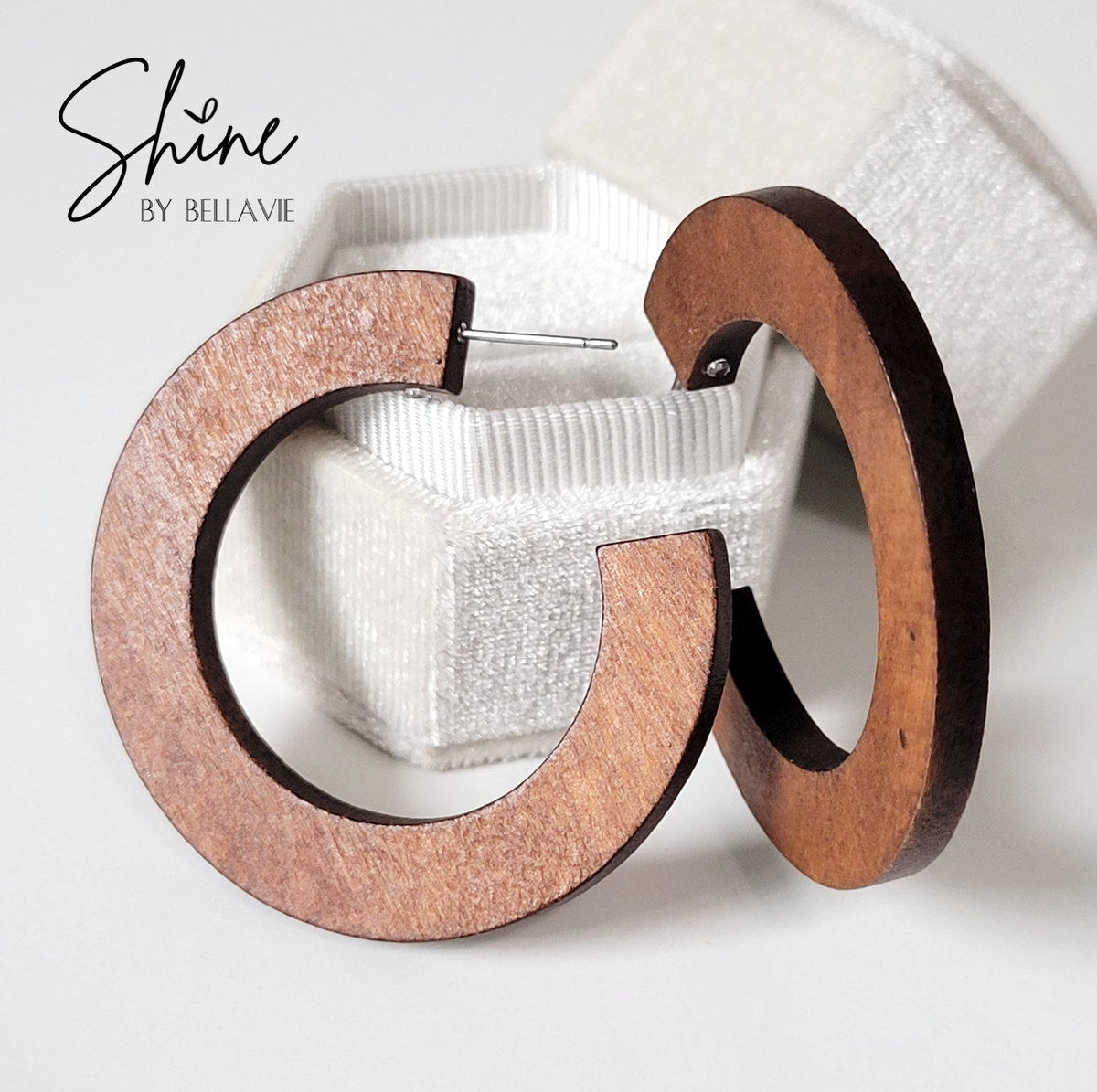 Mona Wood Hoop Earrings