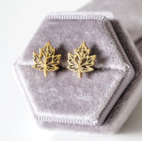 Norway Maple Leaf Stud Earrings